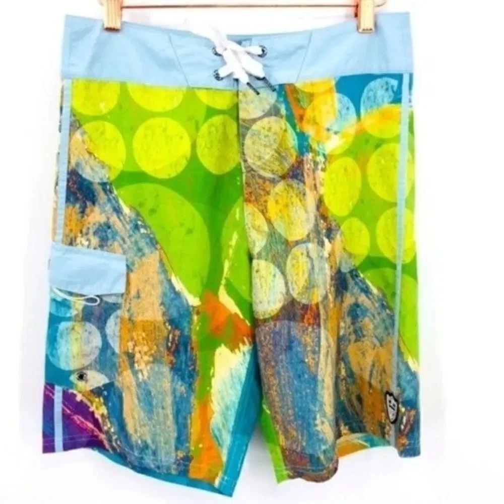 Gooch mens psychedelic swim trunks 28 BoxF